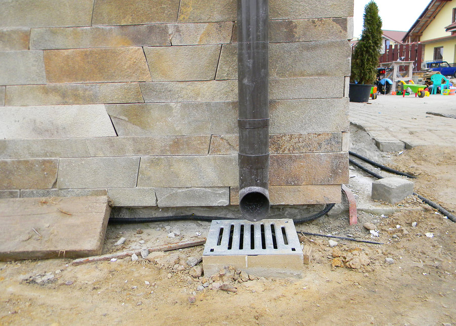 an exterior  storm pipe drain 